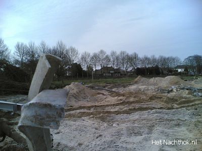 Het Nachthok verdwijnt - Uitzicht vanuit gesloopte terrein van Struik